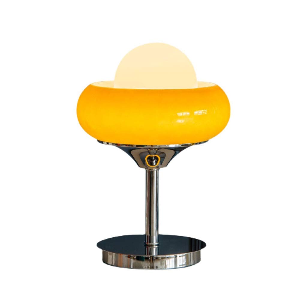 Bauhaus Style Table Lamp - Modern Glass Lampshade Desk Light in 2 Colors, 11