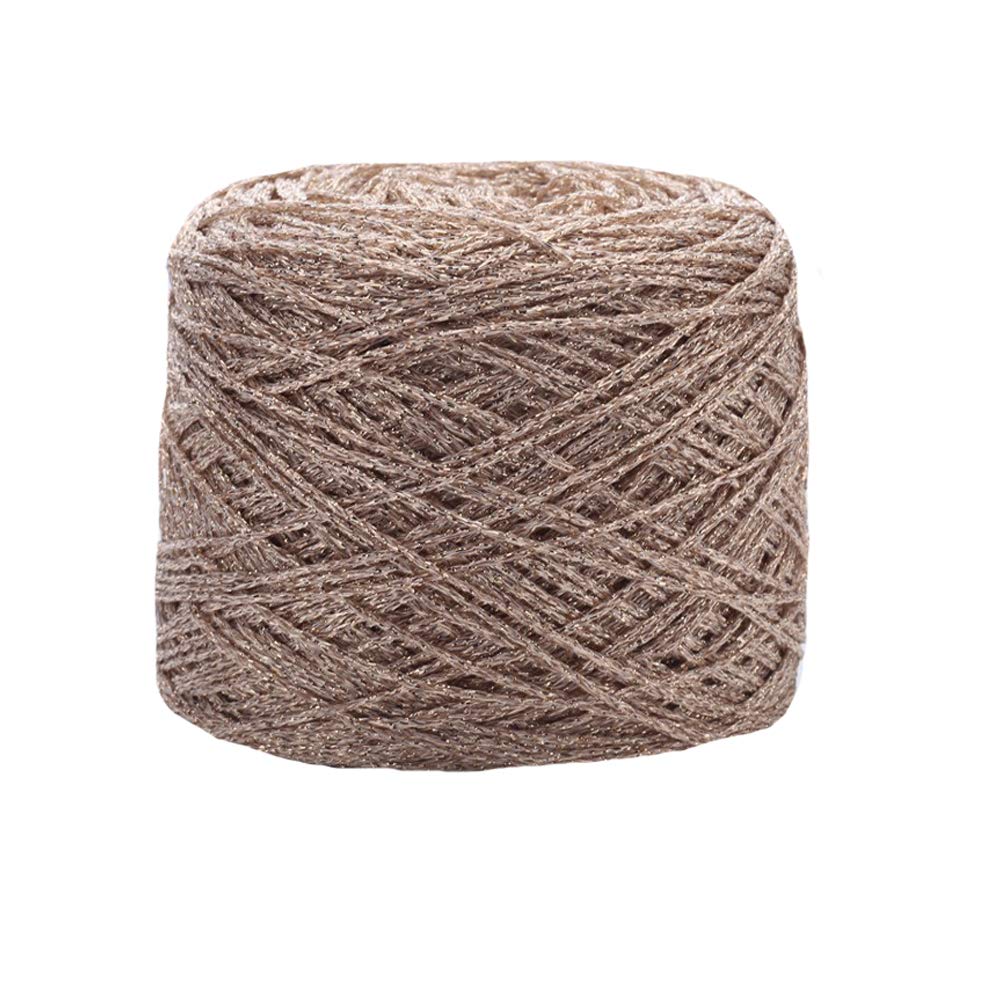 180g Clisil Fancy Yarn - Rose Gold Lurex Glitter Metallic Crochet Thread for DIY Crafts, Sweaters, Scarves & Home Decor | Sparkle Lame Yarn for Wedding, Party & Bag Accessories | Shiny Art Yarn for Knitting & Crocheting Projects