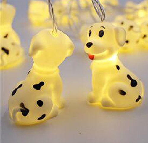 Dog LED String Lights - 10 Cute Animal Shapes, 1.5M Battery Powered for Bedroom & Holiday Decor
