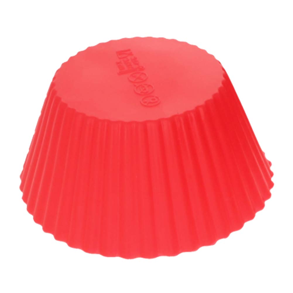 Bettomshin Reusable Silicone Baking Cups - 5Pcs Non-Stick Red Cupcake Molds for Halloween, Christmas & Party Baking | Perfect for Muffins, Cupcakes & Dessert Presentation