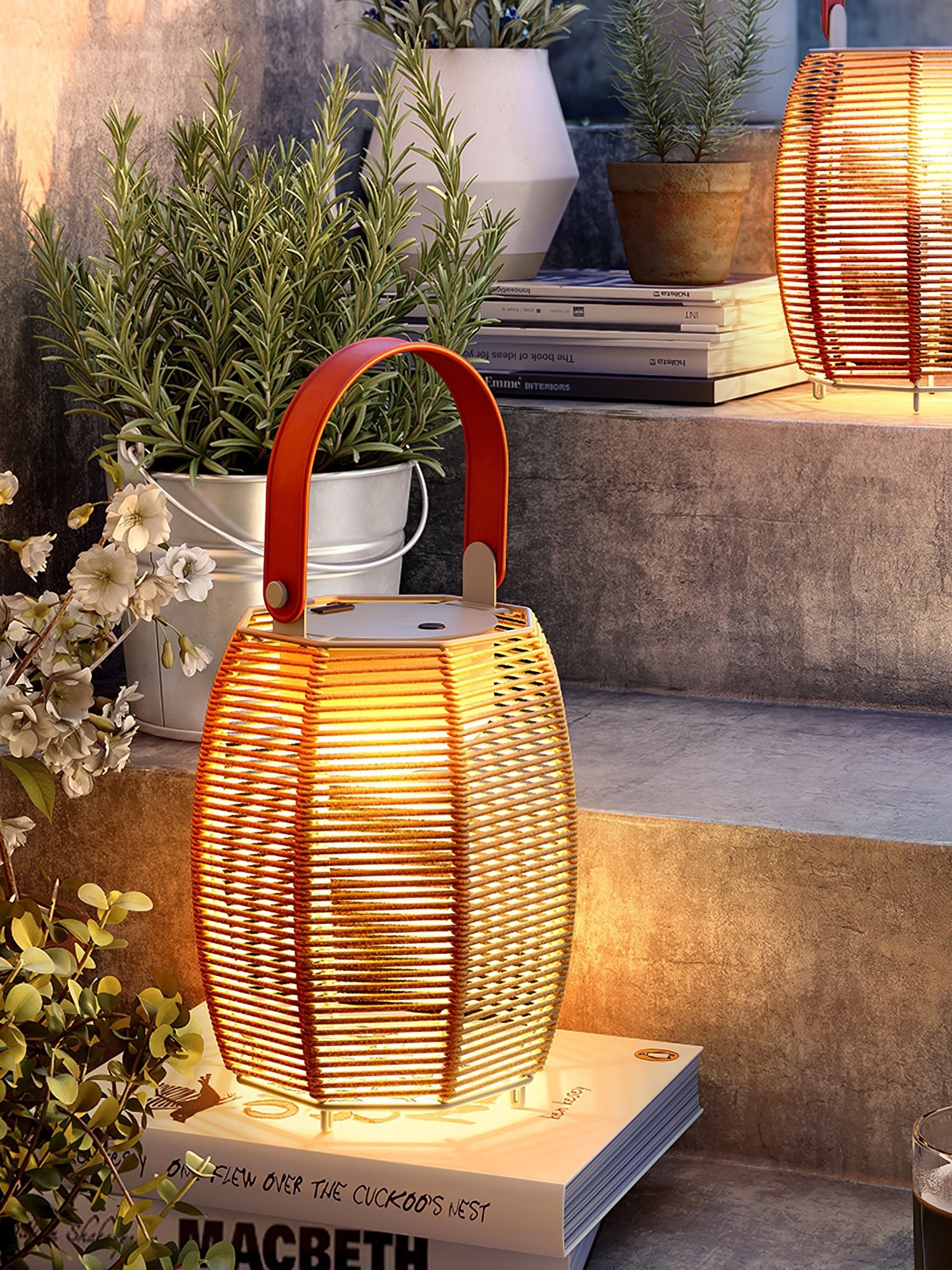 Rechargeable LED Lantern with Built-in Battery - Portable Table Lamp for Camping, Emergency, Outdoor & Indoor Use