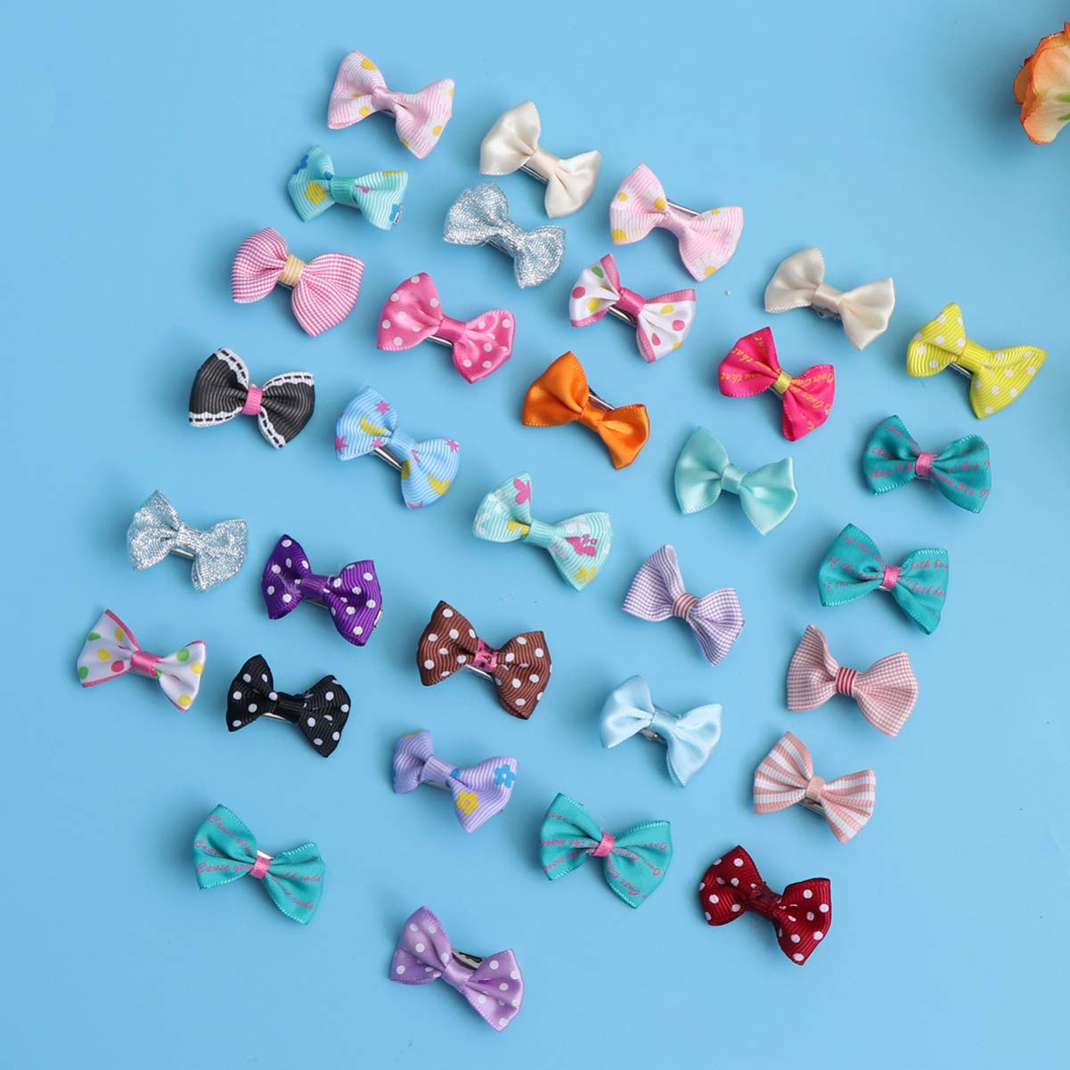 Balacoo 30pcs Small Dog Hair Bows with Clips - Pet Grooming Supplies for Puppies