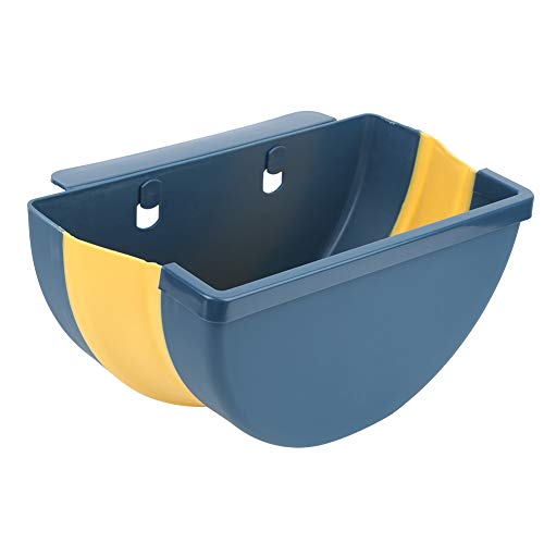 Premium Plastic Storage Bucket with Lid - Heavy Duty Kitchen Trash Can & Multipurpose Organizer for Bathroom, Laundry, Garage (Navy Blue) - Ideal for Waste Disposal, Cleaning Supplies Storage & Home Organization