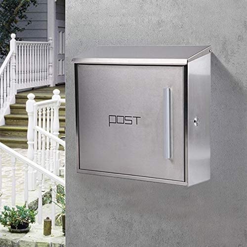 Lockable Wall Mount Mailbox - Large Capacity Galvanized Metal Outdoor Mailbox with Key - Modern Rustproof Design for Home, Commercial & Rural Use - Perfect for Porch, Garden & Driveway Security