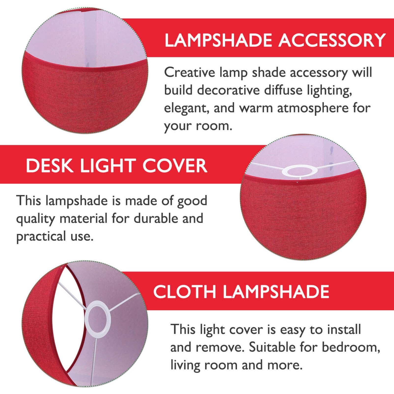 Simple Style Circular Fabric Lamp Shade - Modern Pendant Lighting Accessory for Home Decor | Perfect for Living Room, Bedroom & Nursery Lighting