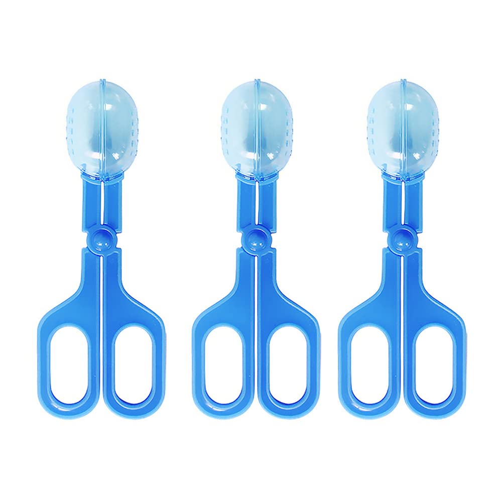 Ximimark 3-Piece Classic Aquarium Gravel Cleaner - Blue Transparent Reptile Waste Clamp Tool Kit for Fish Tank Cleaning & Reptile Habitat Maintenance