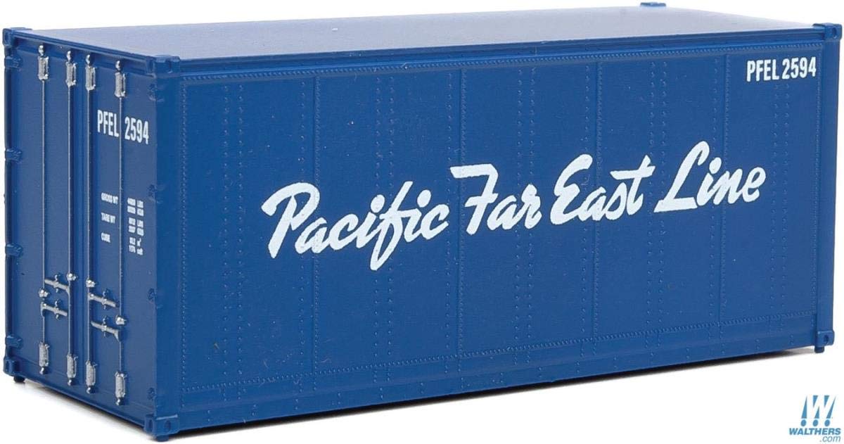 Walthers 20' Smooth-Side Ready-to-Run HO Scale Model Train Container - Pacific Far East Line - Perfect for Model Railroad Layouts & Collectors