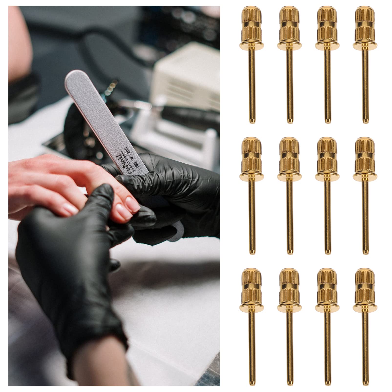 60 Pcs Diamond Nail Drill Bits with Ceramic Bearings - Professional Sand Ring Nail Files for Electric Manicure Tools - Perfect for Gel Polish Removal, Acrylic Nails & Nail Art Design - Salon & Home Use