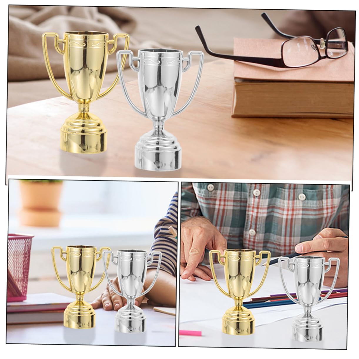 Realistic Plastic Trophy Award Cup for Winner - Competition, School & Kindergarten Prize - Perfect for Sports Events, Academic Achievements & Classroom Decor