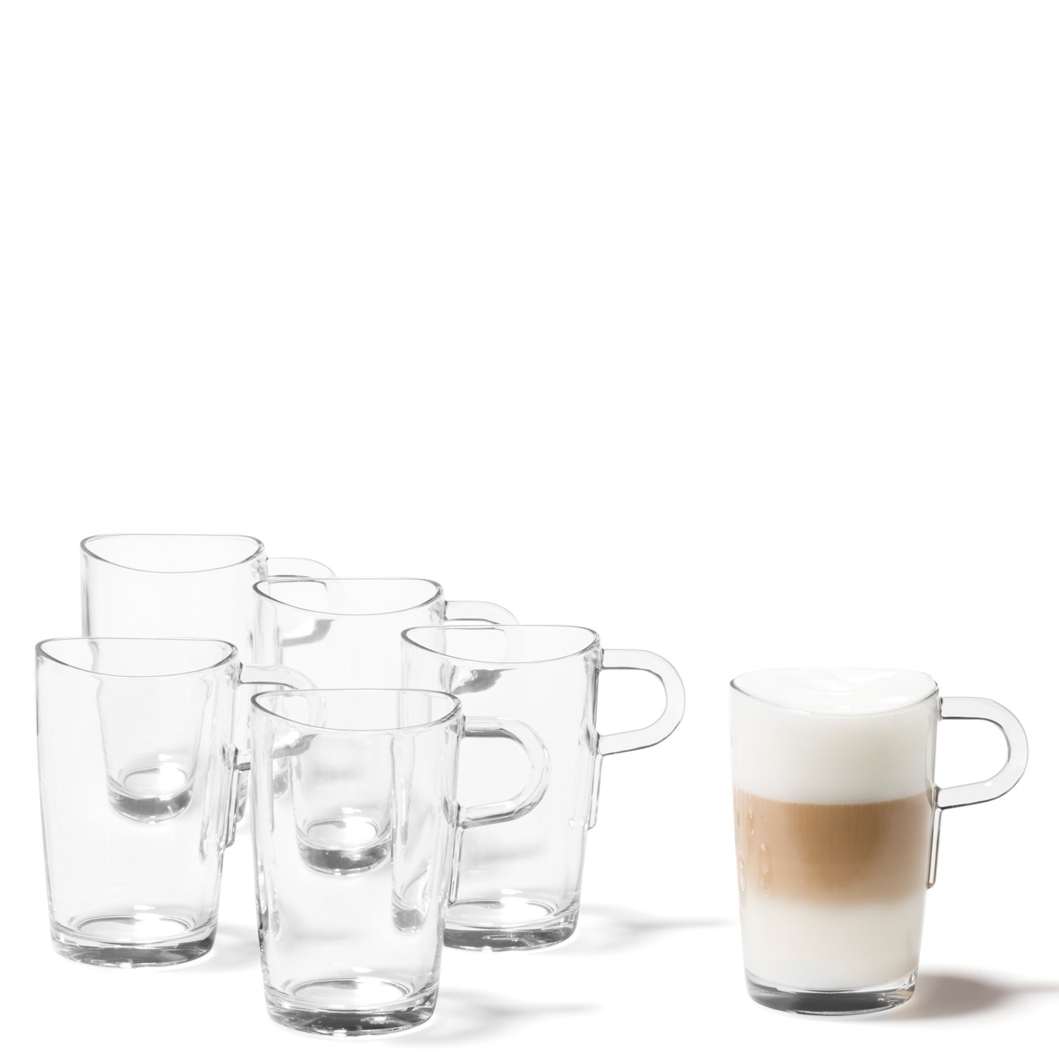 LEONARDO Set of 6 Latte Macchiato Cups with Loop Handles - Perfect for Coffee Lovers, Home Baristas & Cafe Style Breakfasts