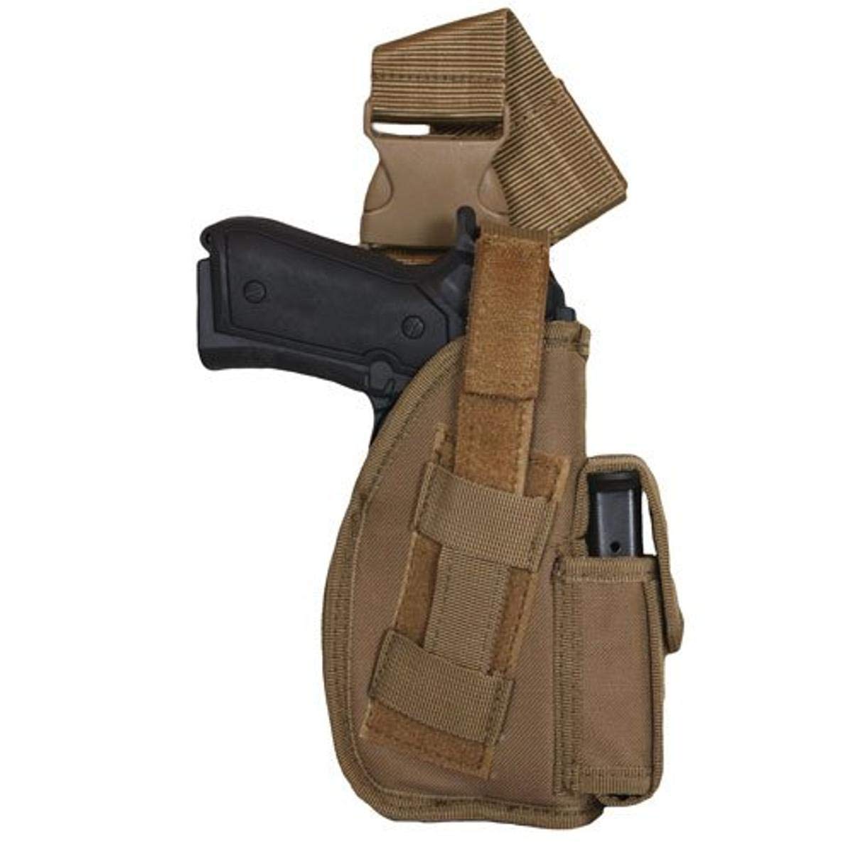 Fox Outdoor Products SAS Tactical Leg Holster (Right Hand) - Adjustable Pistol Holster for Concealed Carry, Hunting & Outdoor Activities - Perfect for Military, Police & Shooting Range Use