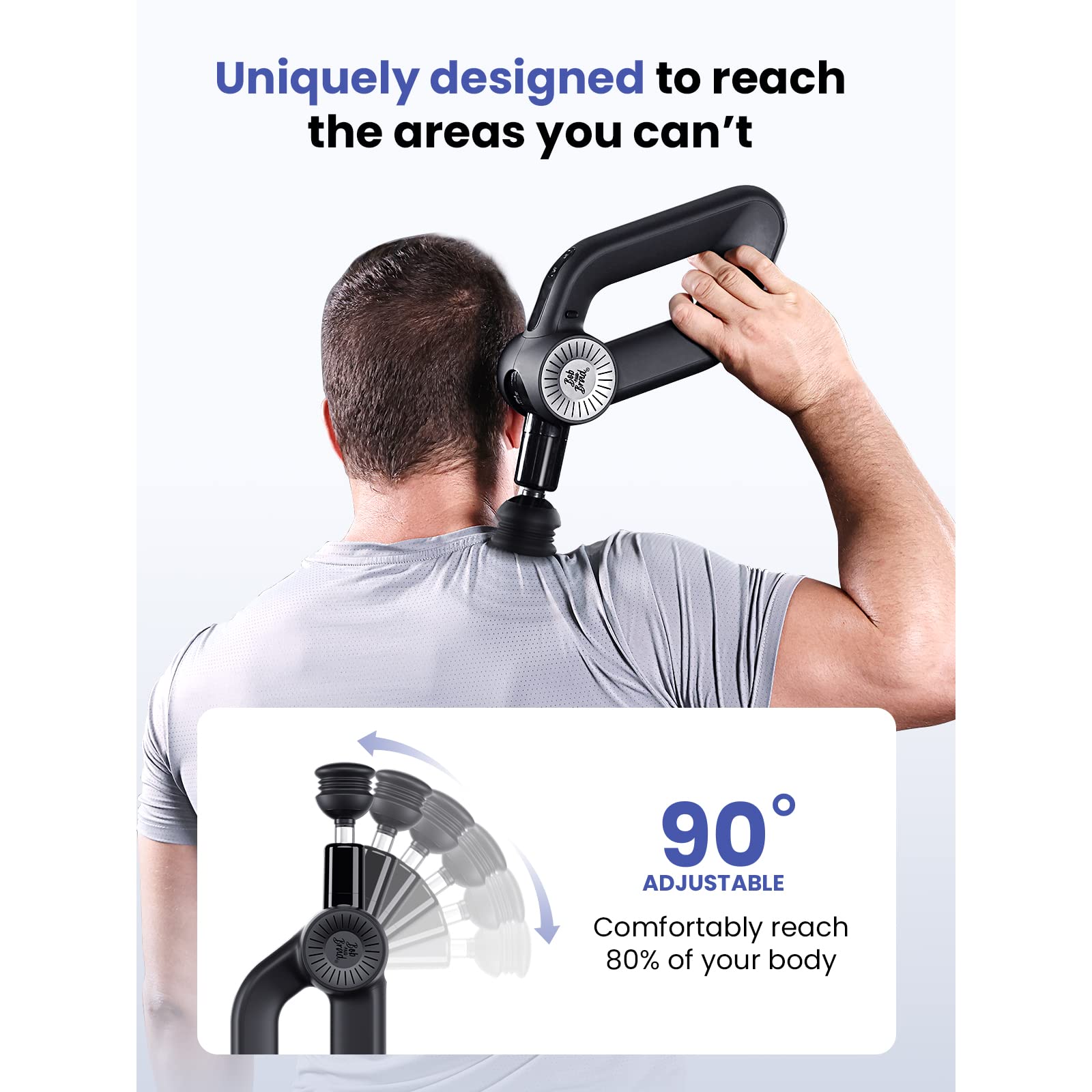BOB AND BRAD D6 Pro Deep Tissue Massage Gun - 16mm Amplitude Percussion Therapy Device, Professional Muscle Massager for Athletes & Recovery, Ultra Quiet Electric Handheld Massager for Men & Women - Perfect for Post-Workout, Back Pain Relief & Relaxation at Home/Gym/Travel