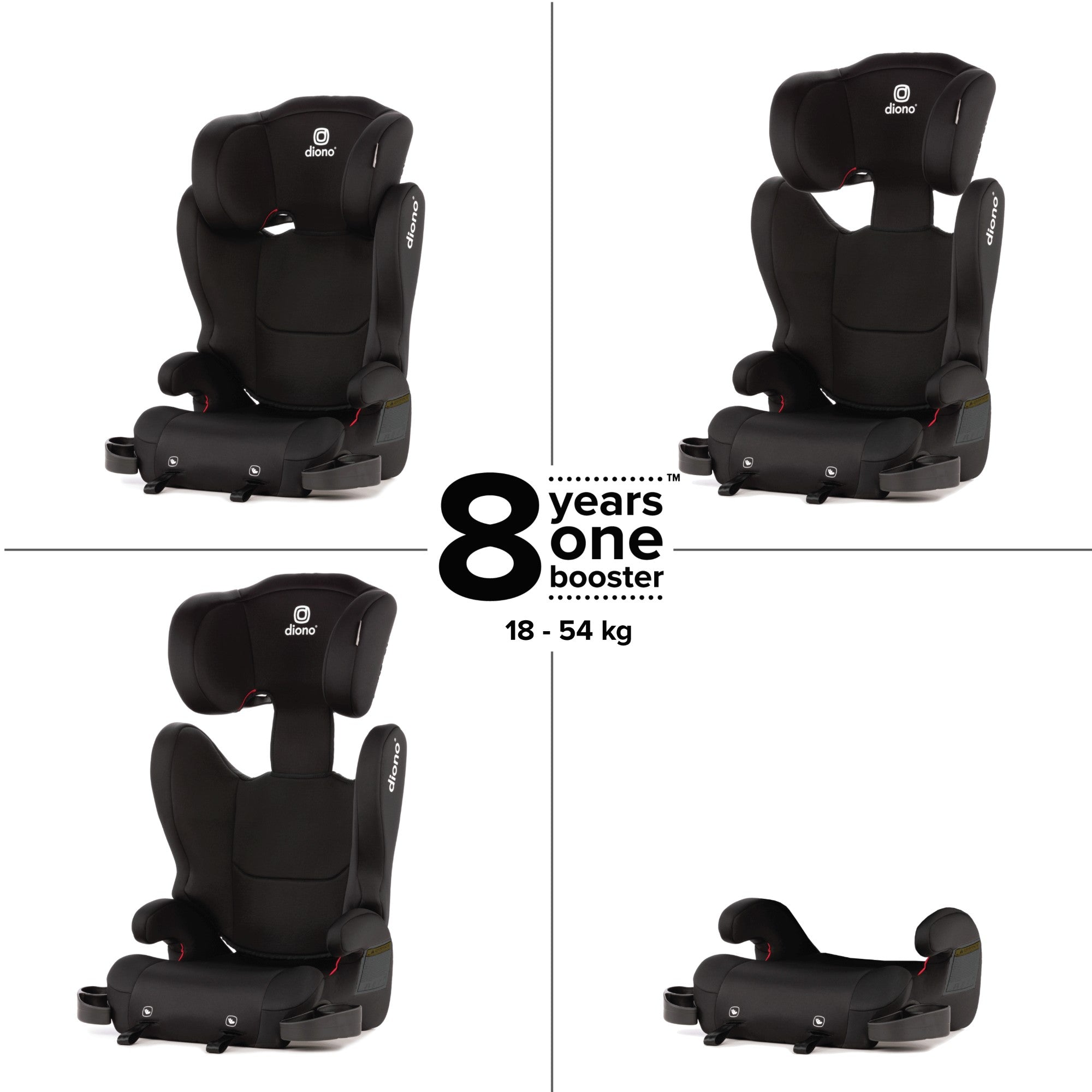 Diono Cambria 2 Back Booster Car Seat for Kids - High Back Booster with Safety Features - Perfect for Travel & School Commute