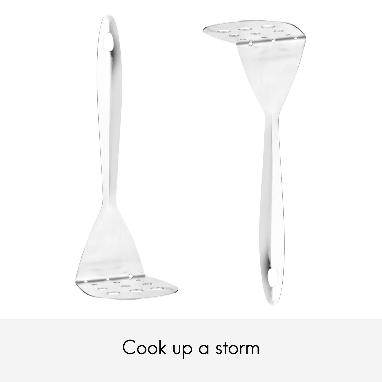 Premium Stainless Steel Potato Masher - Heavy Duty Kitchen Tool for Mashing Potatoes, Vegetables & Fruits | Ideal for Home Cooking, Meal Prep & Baking