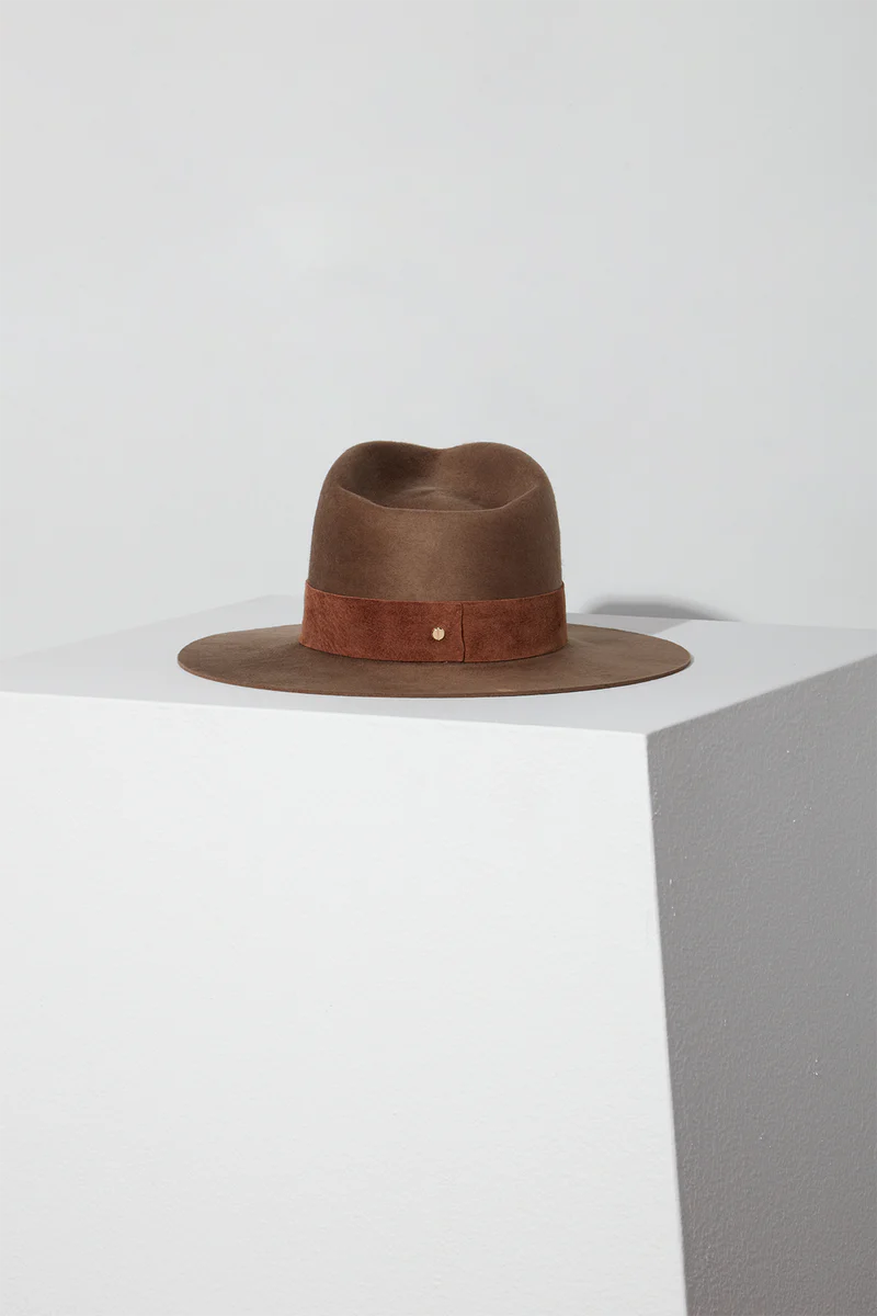 Janessa Leoné Alara Hat for Women - Chestnut Brown Wide Brim Sun Hat for Beach, Summer, and Outdoor Activities