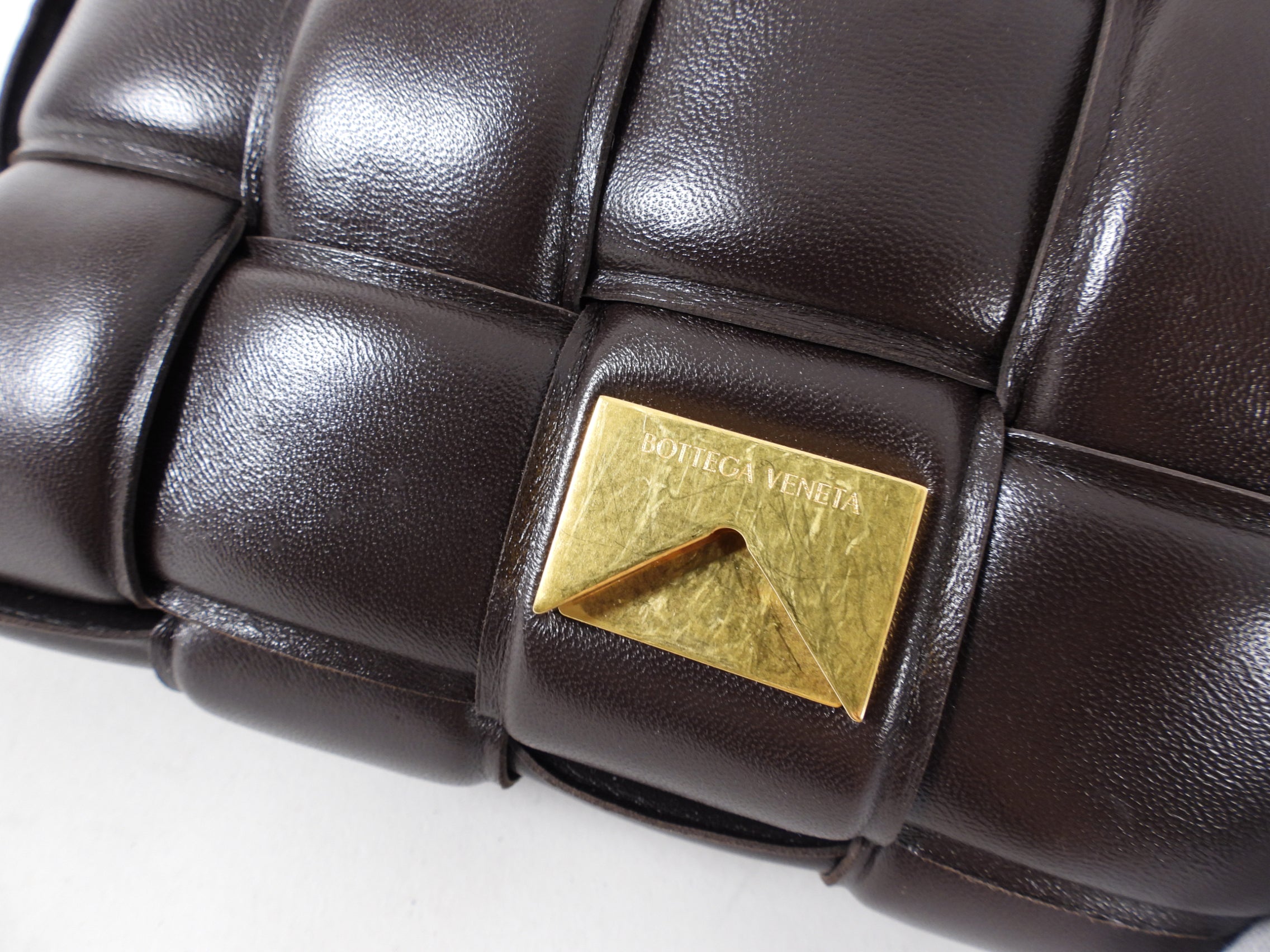 Bottega Veneta Padded Casette Chain Crossbody Bag - Dark Brown Genuine Leather Handbag for Women | Perfect for Work, Travel & Evening Out