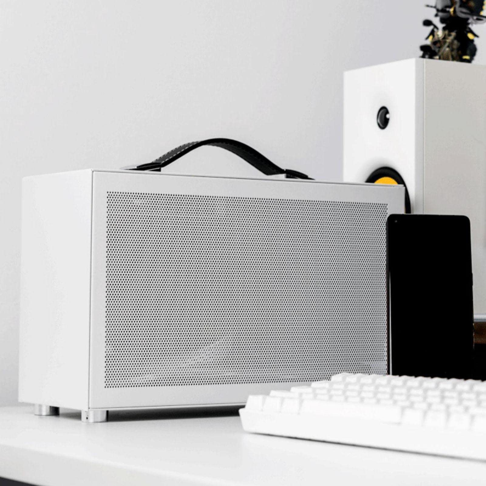 Portable ITX Computer Case - Aluminum Alloy Mini PC Case with USB Ports for Home & Office Desktop | Compact Gaming PC Chassis for Travel & LAN Parties