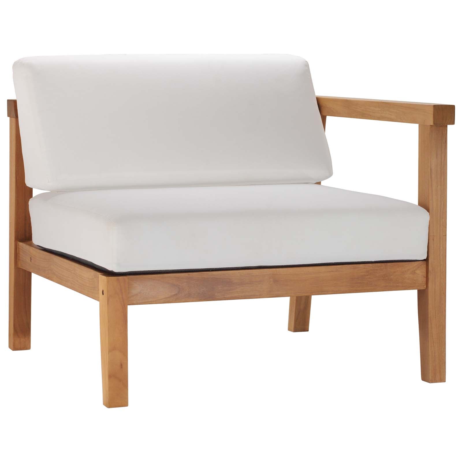 Bayport Outdoor Patio Teak Wood Right Arm Chair - Durable Teakwood Patio Furniture for Garden, Poolside & Backyard Relaxation