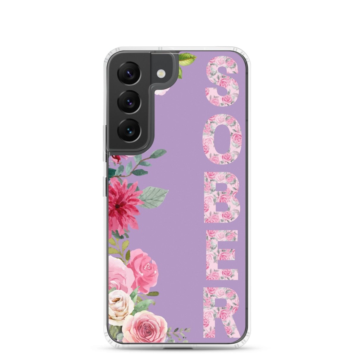 SOBER Rose Gold Chinoiserie Floral Samsung Phone Case - Clear Protective Cover for Galaxy S23/S22/S21 - Stylish & Durable for Everyday Use