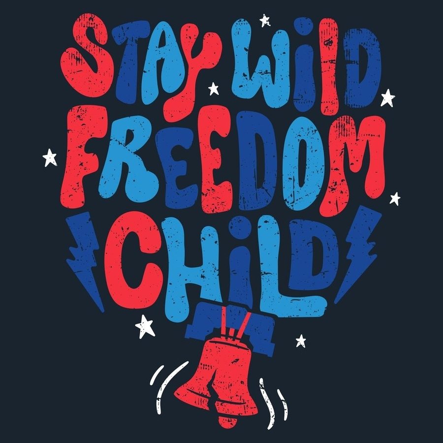 Women's Freedom Child Boyfriend Fit T-Shirt in Midnight Navy - Comfortable Casual Tee for Everyday Wear, Lounge & Outings