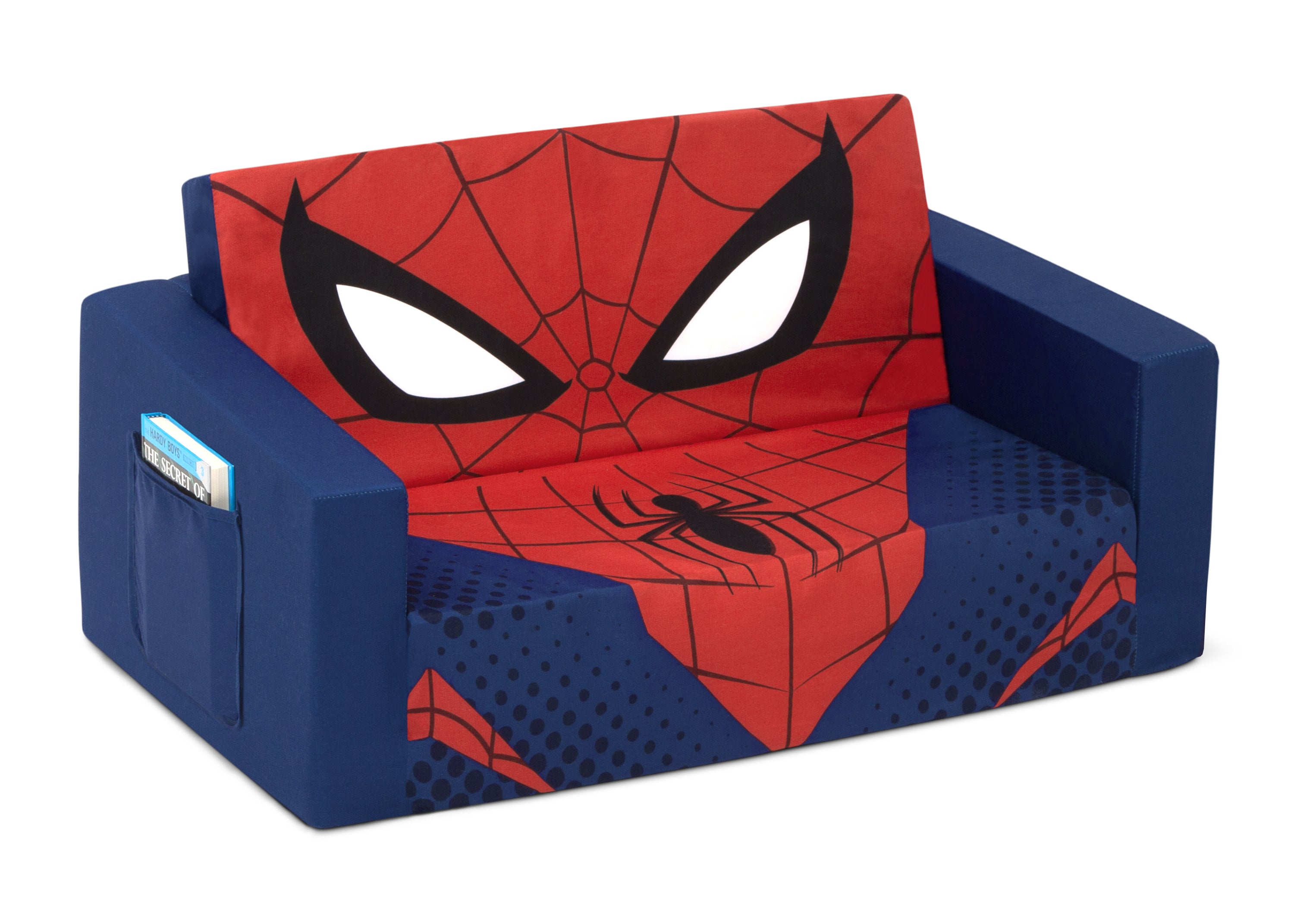 Spider-Man 2-in-1 Convertible Kids Sofa to Lounger - Cozee Flip Out Sofa Bed for Boys & Girls - Perfect for Playroom, Bedroom or Movie Night