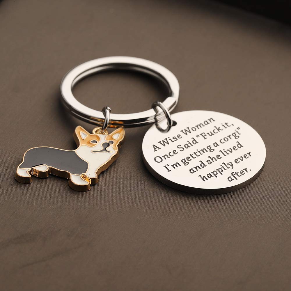 Cute Corgi Keychain Gift for Women - Perfect for Dog Lovers, Corgi Moms & Fun Sayings Like 'Fuck It I'm Getting a Corgi' - Great for Keychains, Bags & Everyday Carry