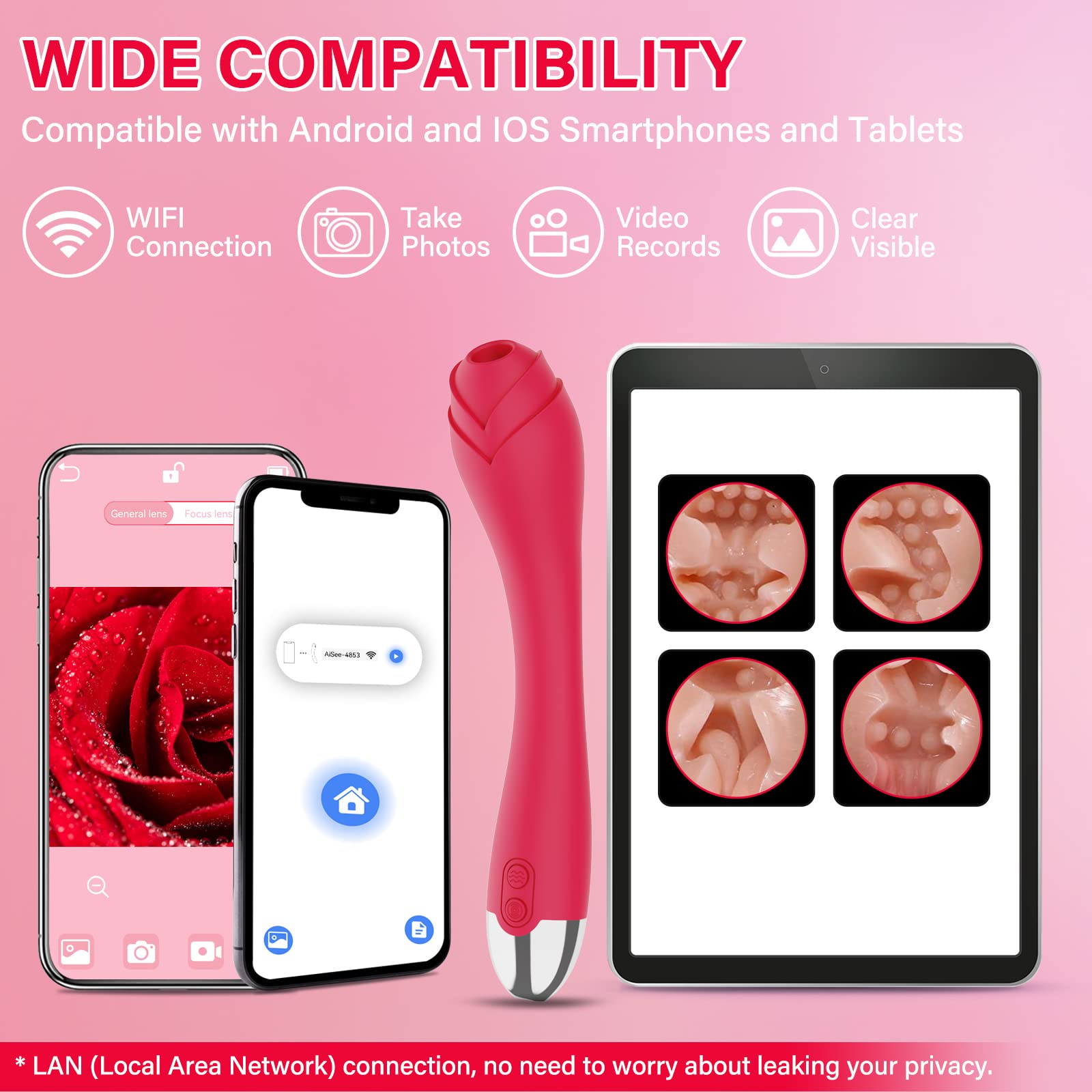 Wireless G-Spot Vibrator with HD Camera - 6 Vibration Modes for Clitoral & Nipple Stimulation, Adult Sex Toy for Women's Pleasure & Body Exploration | Perfect for Solo Play & Couples Intimacy