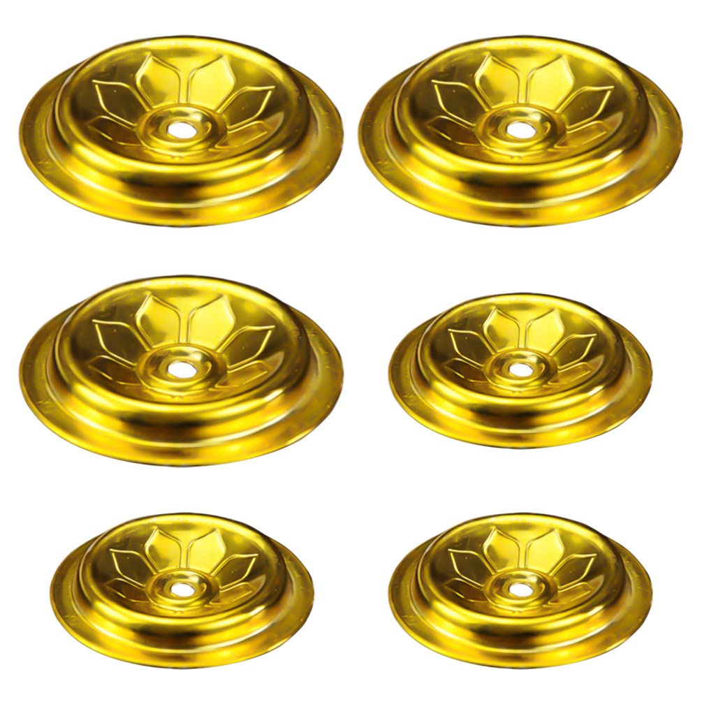 6Pcs Brass Candlestick Holders - Floating Ghee Lamp & Oil Candle Holders for Meditation, Buddhist Altar & Home Decor - Elegant Metal Stand for Spiritual Practice & Relaxation