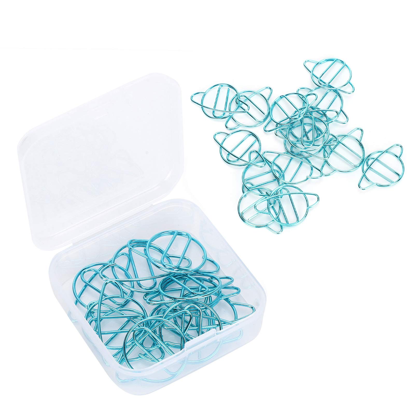 Blue Planet Shaped Non-Slip Paper Clips - Unique School & Office Supplies for Notebooks, Bookmarks, Scrapbooks | Perfect for Organizing Documents, DIY Crafts & Gift Wrapping