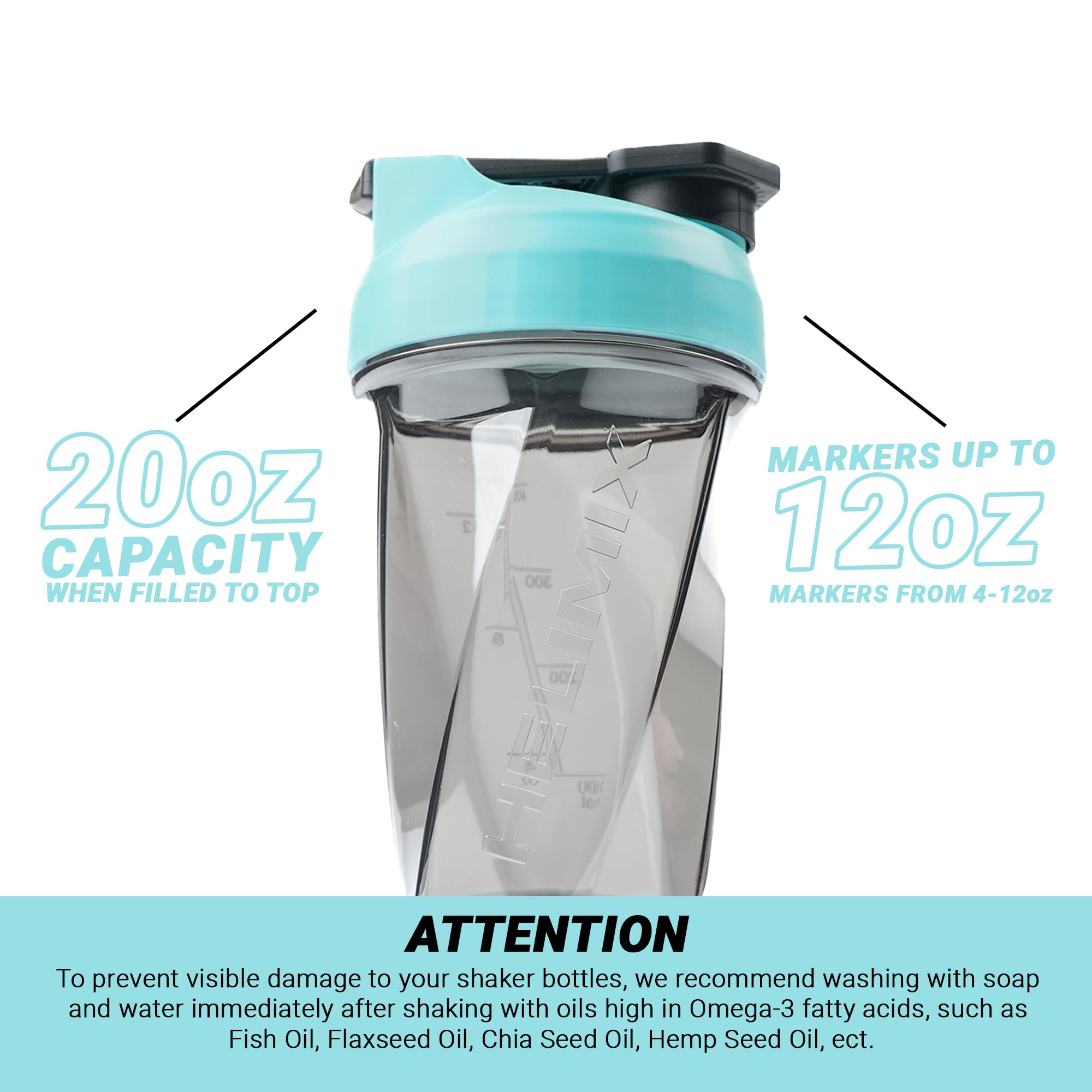 HELIMIX 1.5 Vortex Blender Shaker Bottle - 20oz Protein Shaker Cup for Gym & Travel | BPA-Free, No Blending Ball Needed | Mixes Protein, Smoothies & Cocktails | Dishwasher Safe | Perfect for Workouts, Post-Workout Recovery & On-The-Go Nutrition