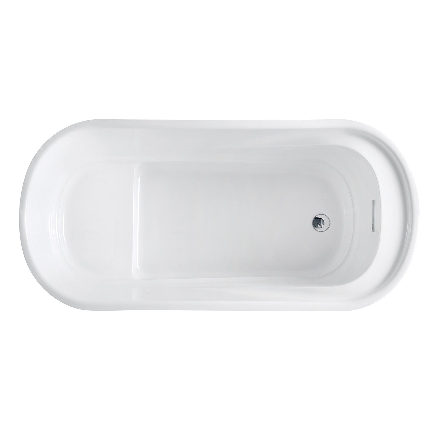 Aqua Eden 51 Inch Acrylic Oval Freestanding Bathtub - Double Ended Soaking Tub with Drain & Built-in Seat, Glossy White - Perfect for Luxury Bathroom & Spa Relaxation
