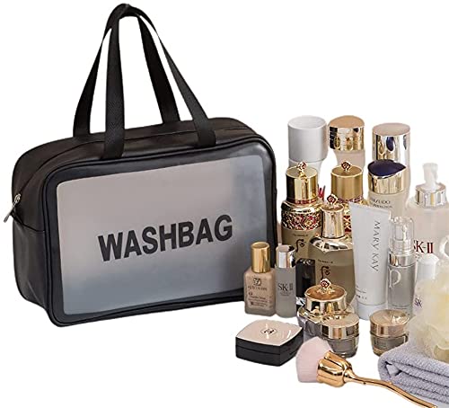 Premium Handcuffs Wash Bag Organizer for Men & Women - Large Capacity Toiletry & Cosmetic Travel Bag (Black, 20 MM) - Perfect for Travel, Gym, and Daily Essentials Storage