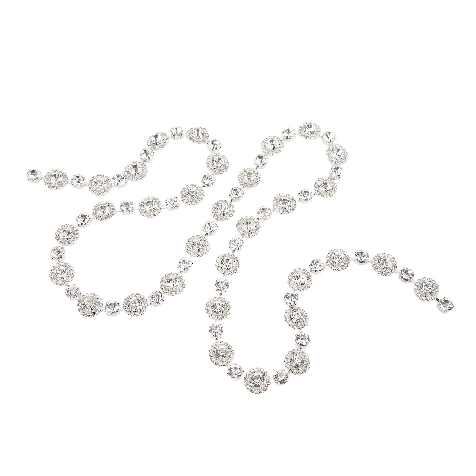 DIY Rhinestone Chain - Shining Glass Alloy Jewelry for Weddings & Parties (1 Yard) | Elegant Costume Accessories for Bridal, Prom & Special Events