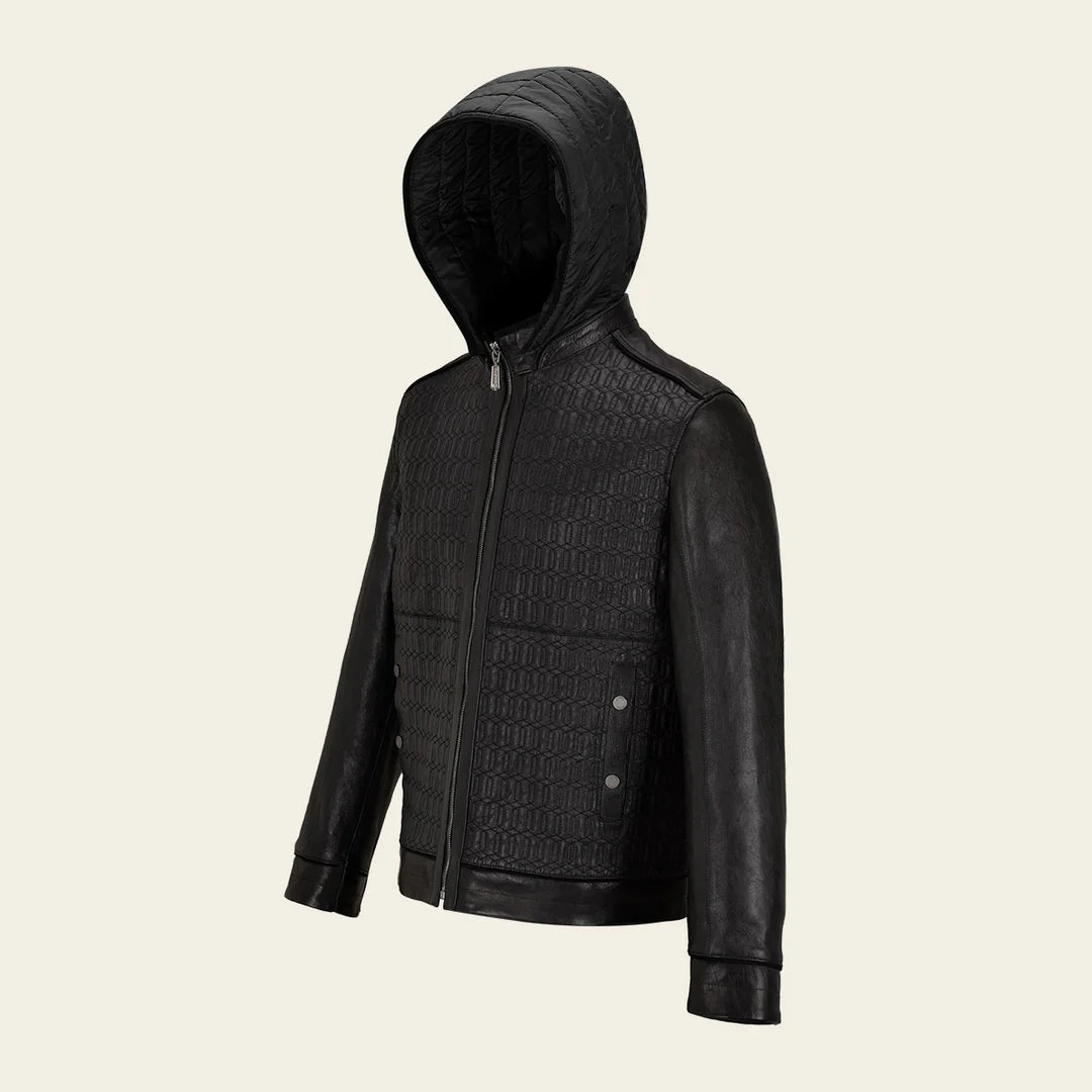 Men's Cuadra Black Leather Jacket - Stylish Casual Fashion Dress Jacket for Everyday Wear & Outdoor Activities