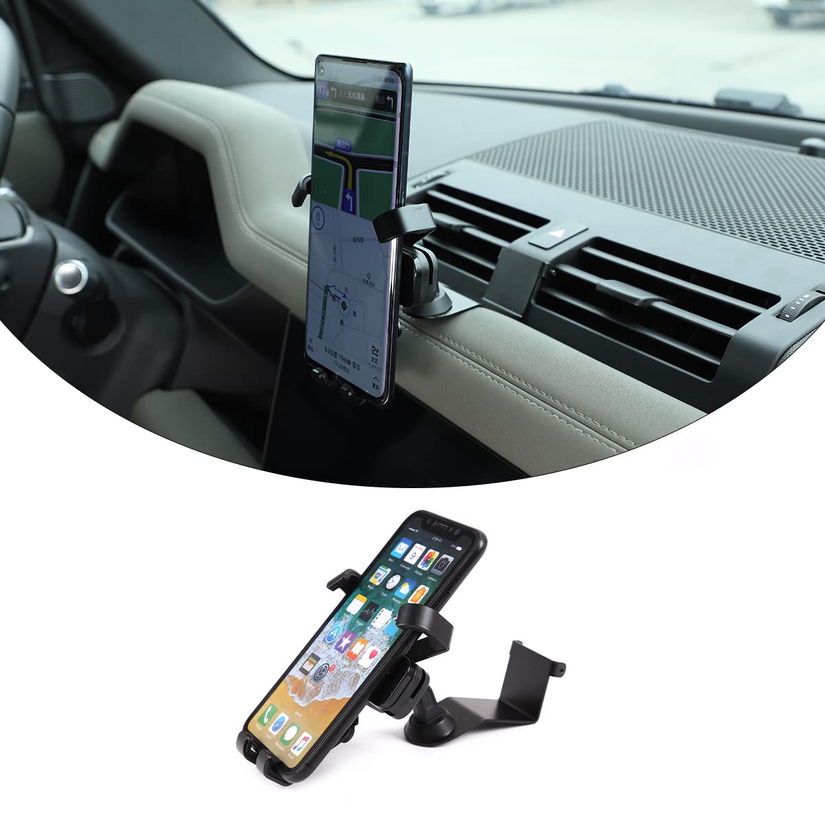 Premium Aluminum Car Phone Holder for Land Rover Defender 90/110/130 (2020-2023) - TINKI Dashboard & Center Console Mobile Stand | Perfect for GPS Navigation & Hands-Free Driving