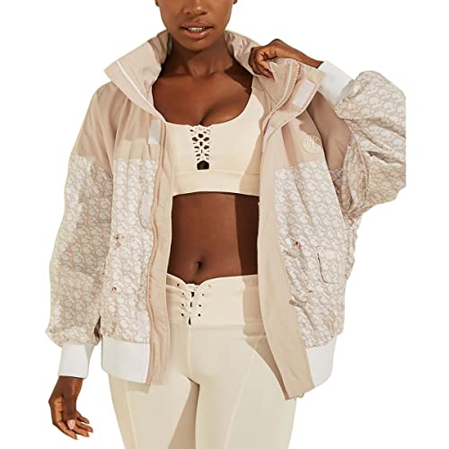 GUESS Women's Lightweight Long Sleeve Clare Windbreaker Jacket - Waterproof Raincoat for Hiking, Running & Outdoor Activities