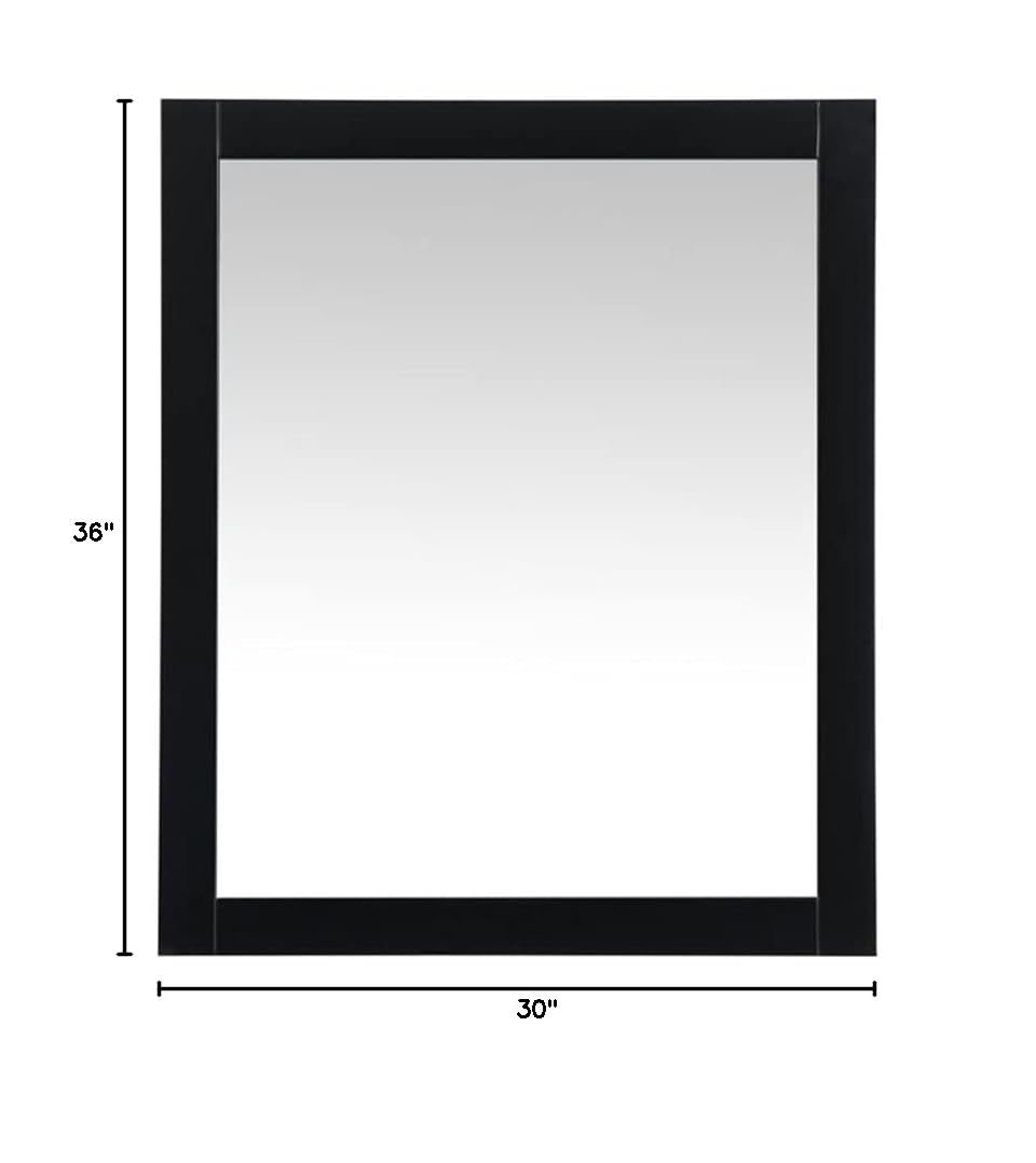 Elegant Black 30x36 MDF Metal Vanity Mirror for Bathroom Decor