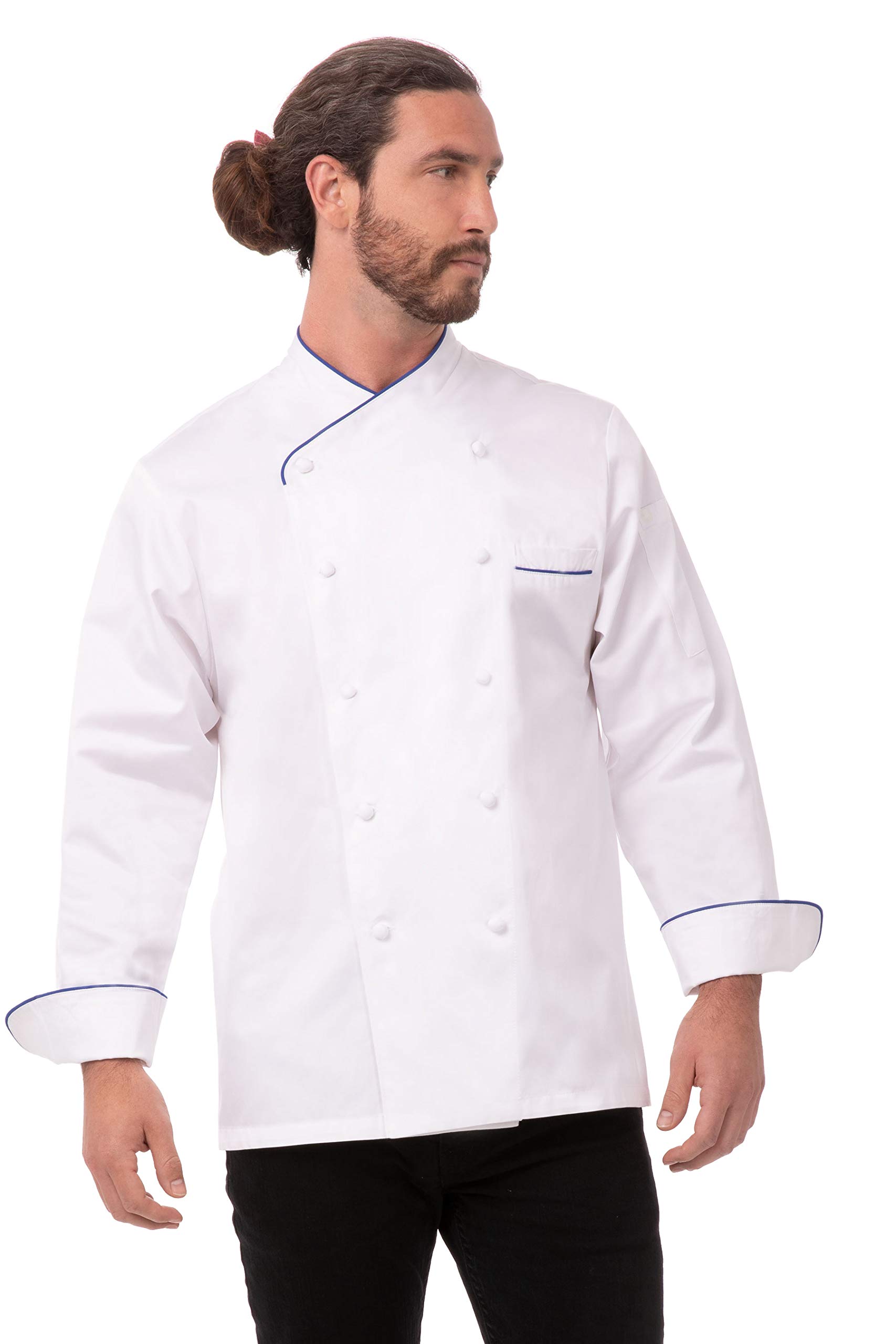 Chef Works Men's Bali Executive Chef Coat - Professional Kitchen Uniform for Cooking, Baking & Culinary Arts | Ideal for Chefs, Cooks & Restaurant Staff