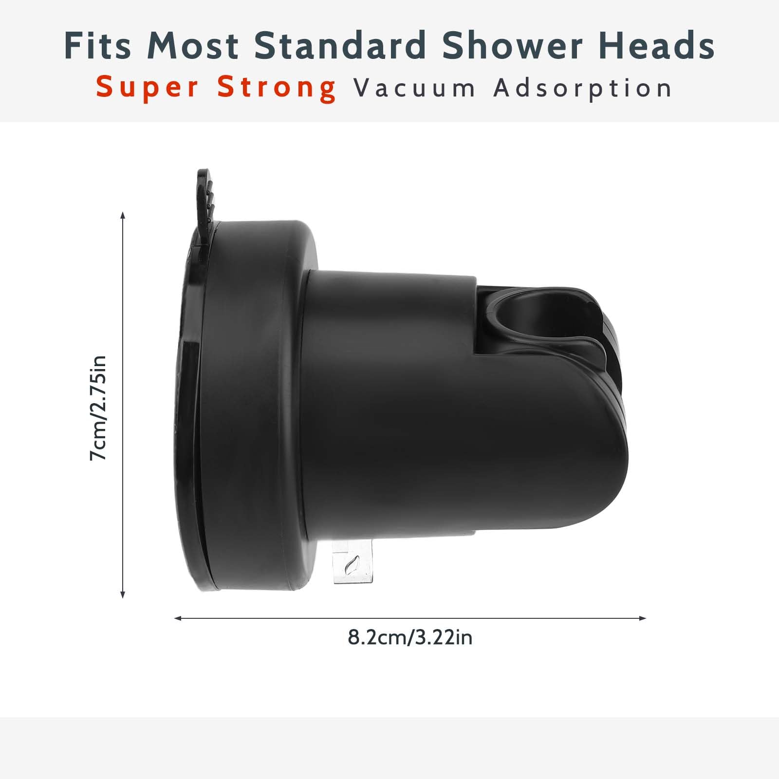 Adjustable Shower Head Holder with Strong Vacuum Suction Cup - Removable Wall Mount Bathroom Accessory for Shower Wand - Durable ABS Plastic - Perfect for Small Spaces & Rental Homes