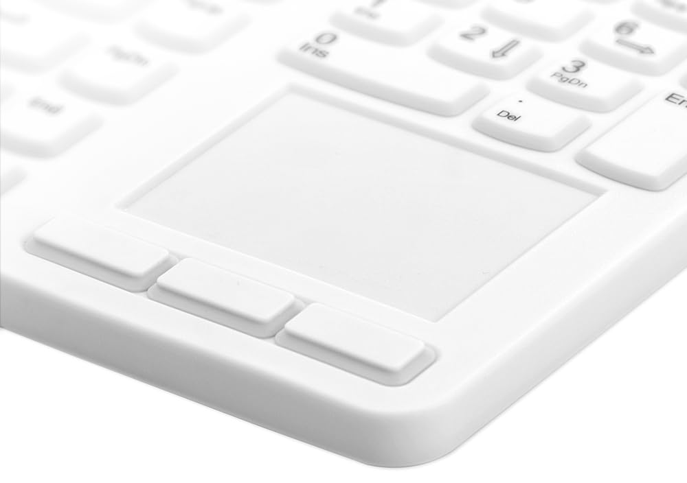 Waterproof Sealed Touch Keyboard for Man & Machine - White | Ideal for Medical, Industrial & Wet Environments