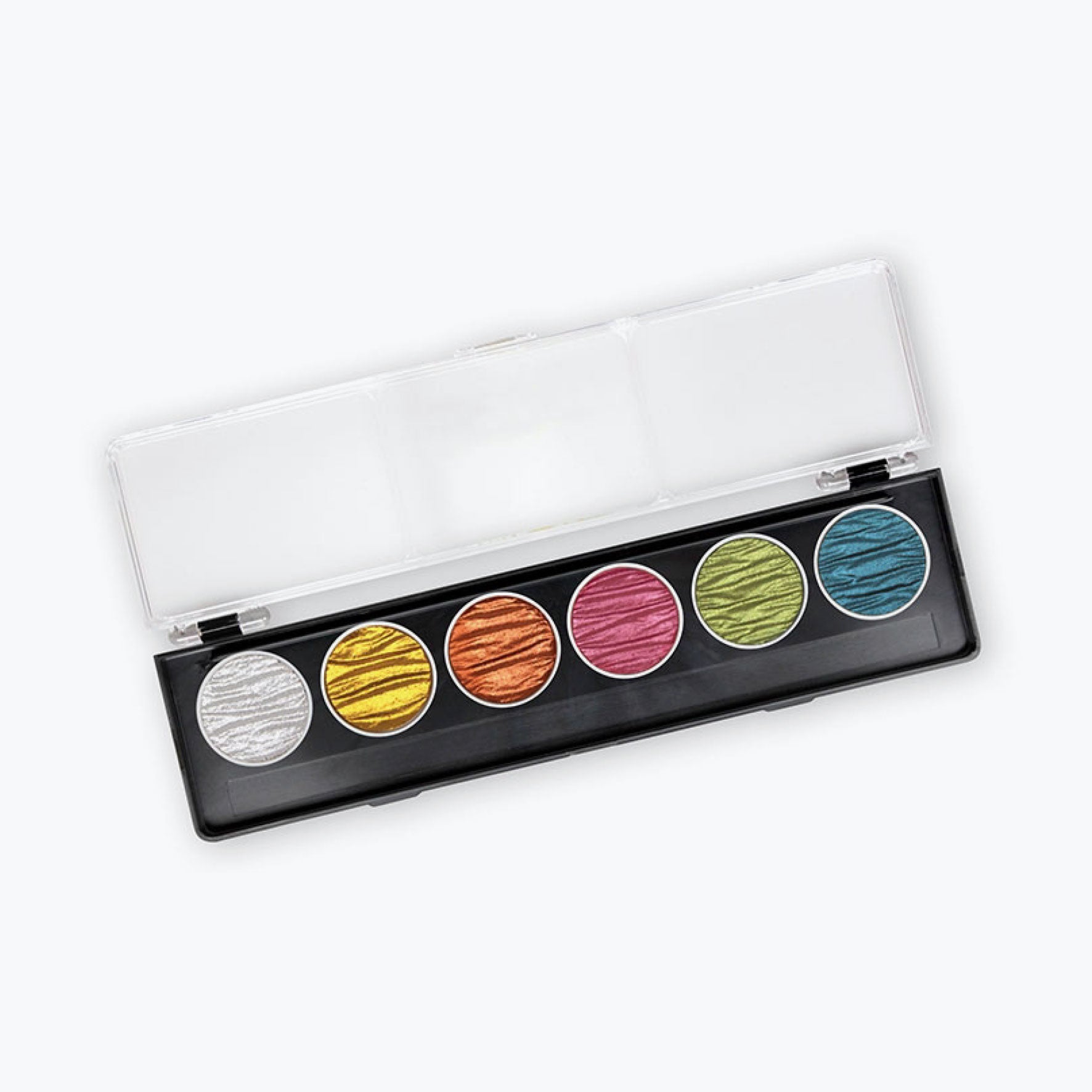 Finetec Pearlcolor Set of 6 Vibrant Metallic Watercolor Paints - Perfect for Calligraphy, Scrapbooking & DIY Art Projects