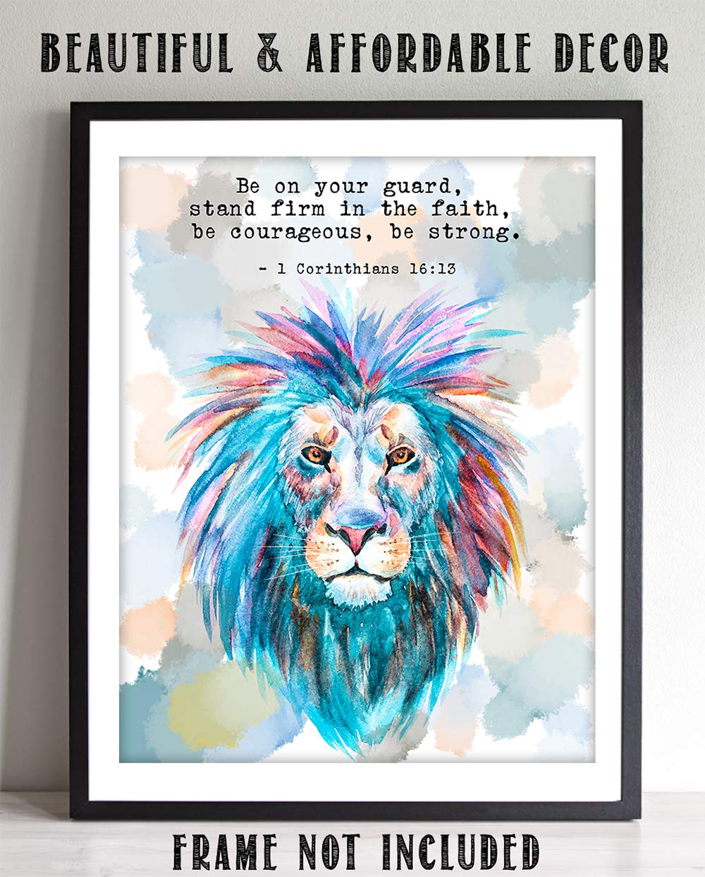 TJ Originals - 1 Corinthians 16:13-14 Bible Verse Wall Art Print, Christian Scripture Decor, Inspirational Religious Home Decor, 11x14 Framed Scripture Poster - Perfect for Living Room, Bedroom & Church Gifts