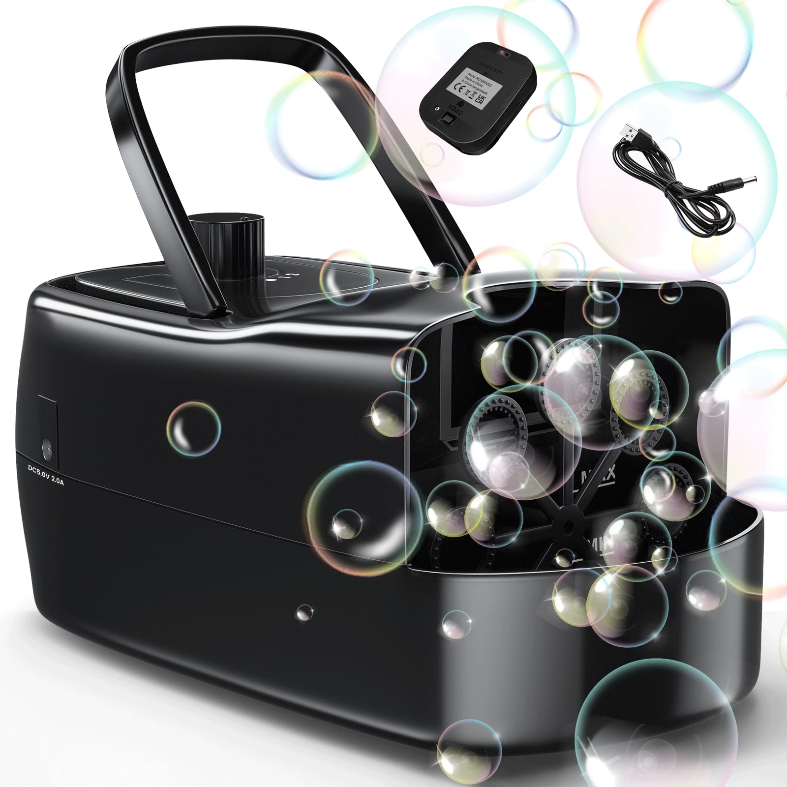Best Bubble Machine for Kids - Automatic Electric Bubble Blower Maker with 500+ Bubbles Per Minute - Portable Party Decorations for Weddings, Birthdays & Outdoor Events - Fun Summer Toy for Backyard, Park & Pool Parties