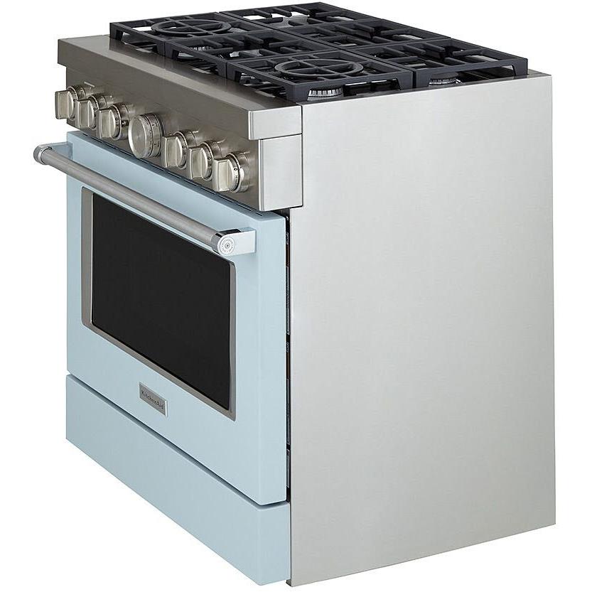 KitchenAid 36 Inch Freestanding Gas Range with True Convection EvenHeat™ - KFGC506JMB - Perfect for Home Chefs & Modern Kitchens