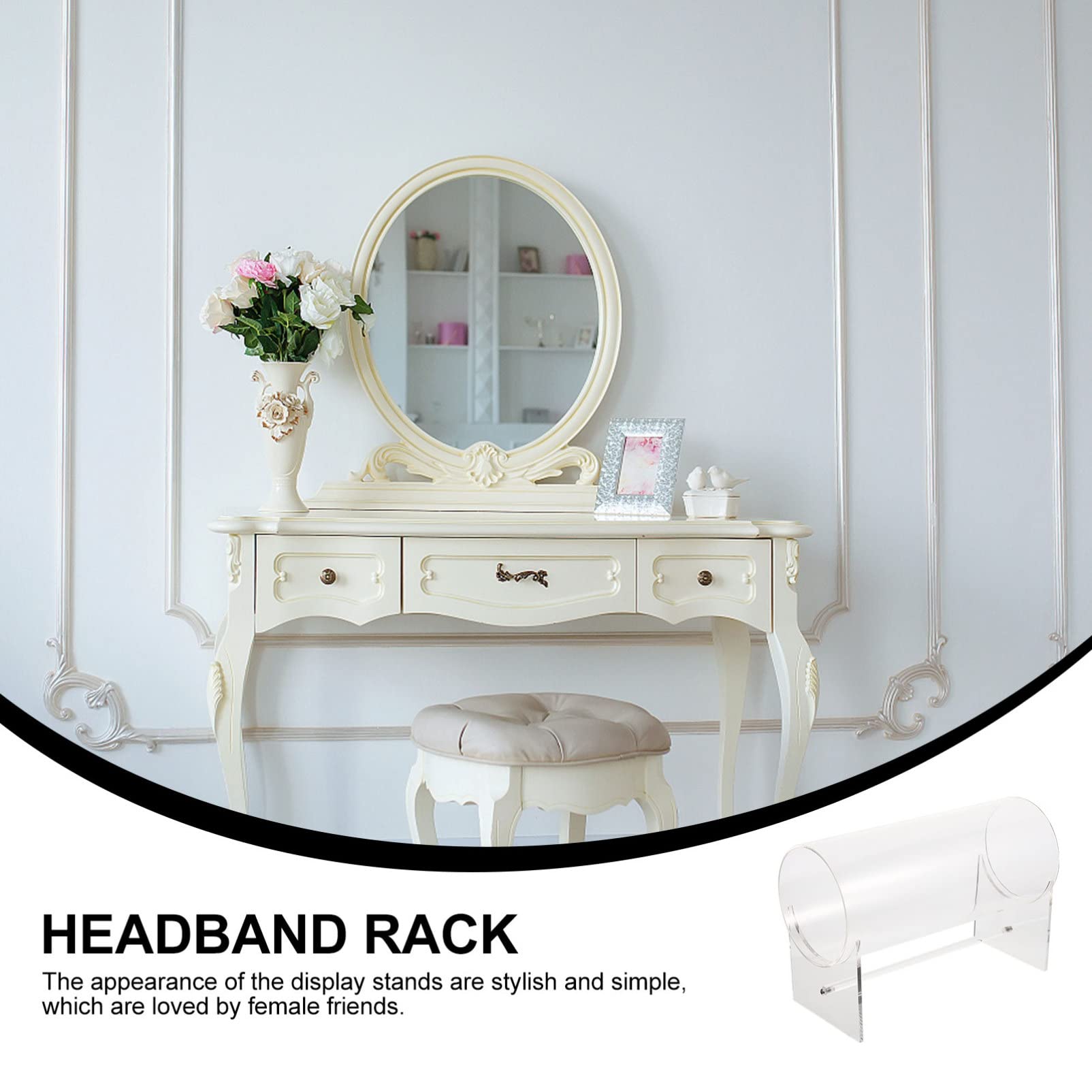 FRCOLOR Acrylic Headband Organizer - Jewelry & Hair Accessory Display Stand for Girls