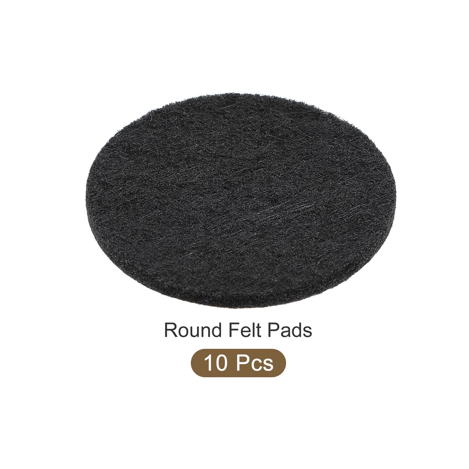 METALLIXITY Round Felt Furniture Pads 10Pcs (50x3mm) - Self Adhesive Floor Protectors for Cabinets, Chairs, Tables & Bed Feet - Black - Protect Hardwood Floors & Reduce Noise (Home & Office Use)