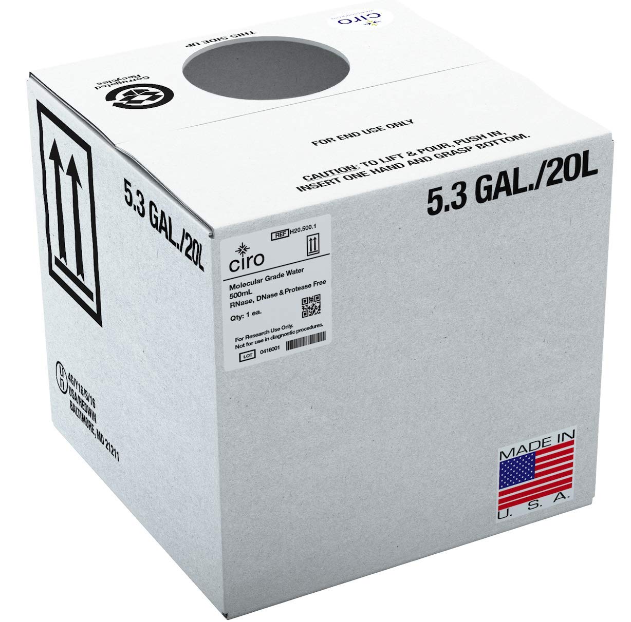 High Purity Reagent Grade Water - 100mL (24 Bottles per Case) - Ideal for Laboratory Experiments, Scientific Research & Medical Use