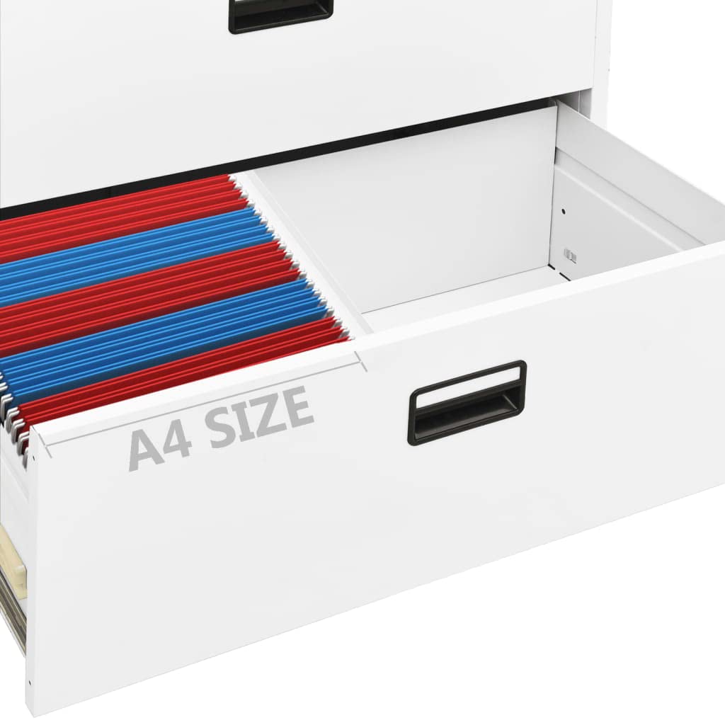 Modern Metal Filing Cabinet with Lock - 35.4