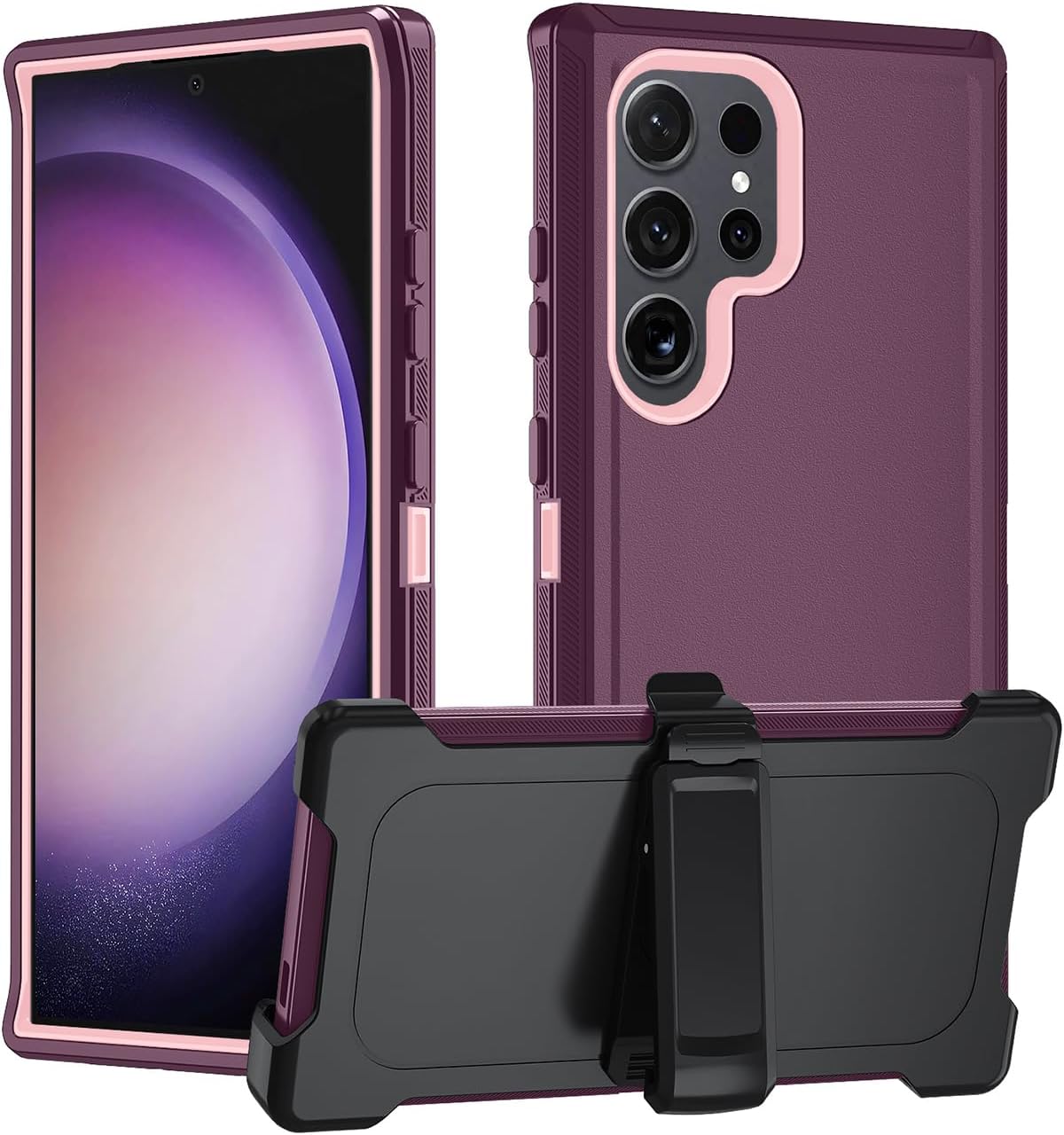 Samsung Galaxy S25 Ultra Heavy Duty Rugged Case with 360° Rotating Belt Clip & Kickstand | Full Body Shockproof Protection | Perfect for Construction, Hiking & Outdoor Adventures