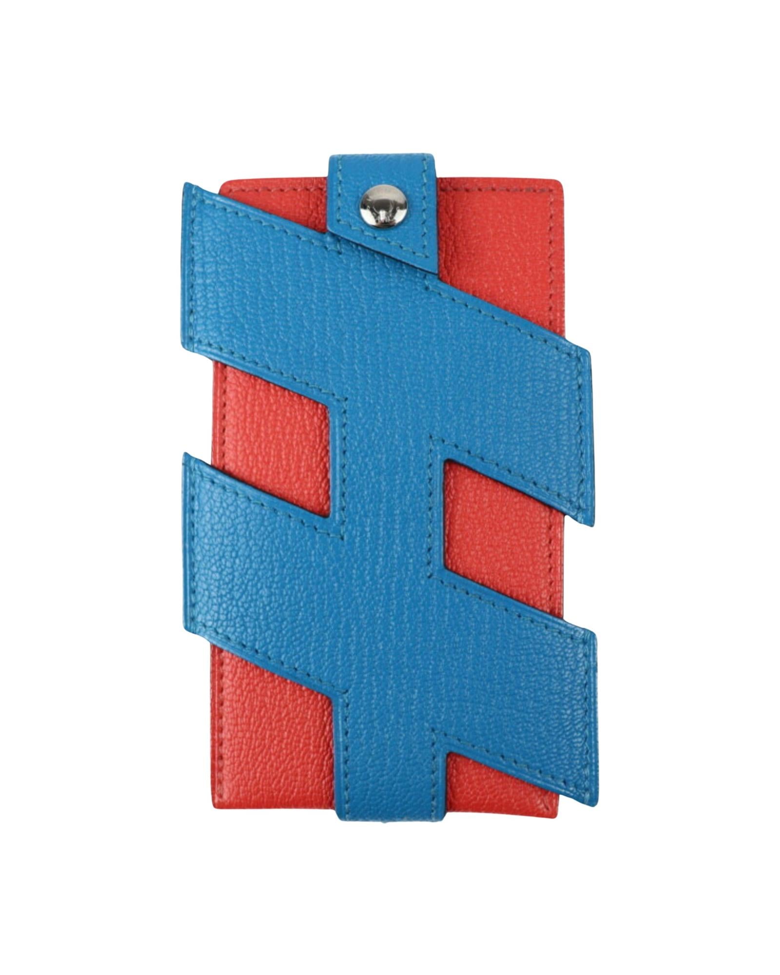 Premium Blue Leather H Tag Card Holder - Slim RFID Blocking Wallet for Credit Cards & ID - Perfect for Travel, Business, and Everyday Use